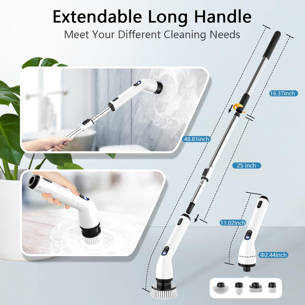 TUYU Cordless Electric Spin Scrubber