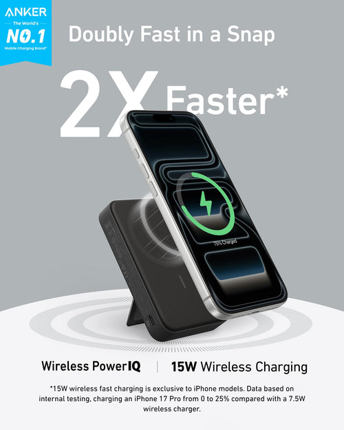 Anker MagGo 10K Power Bank with Display & Stand