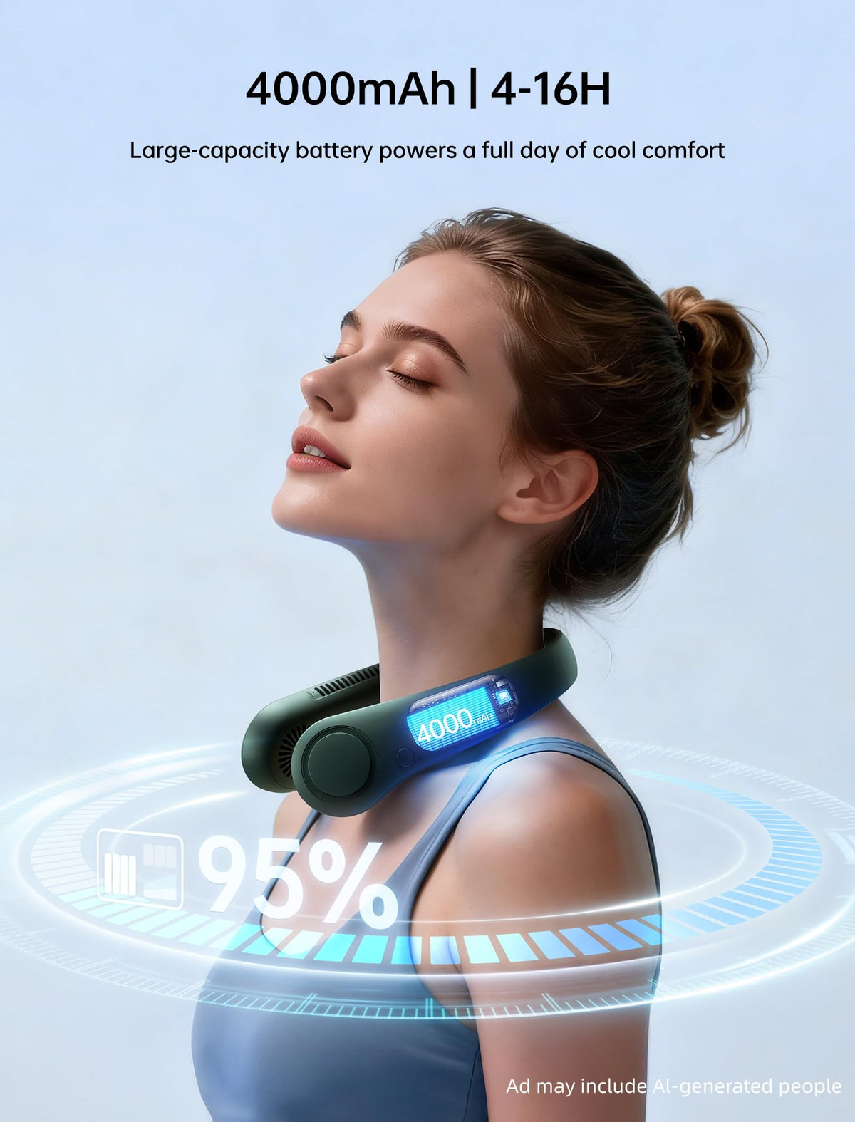 JISULIFE Portable Bladeless Neck Fan