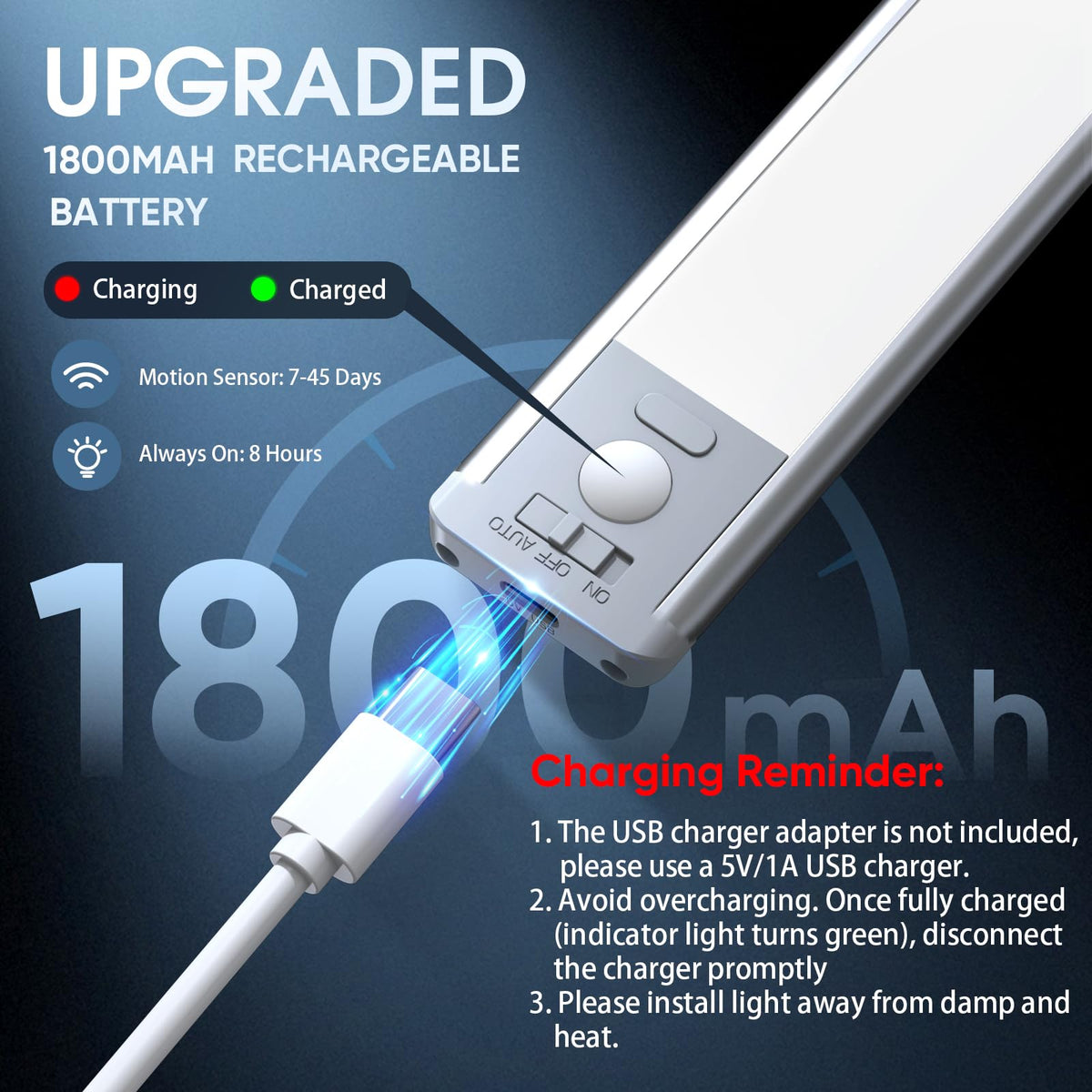 MCGOR Rechargeable Under-Cabinet Motion Lights