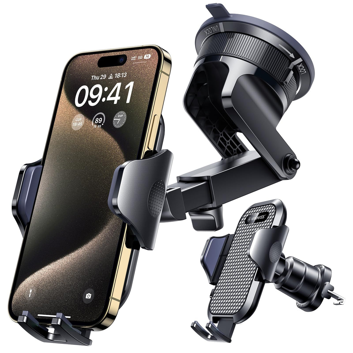 VANMASS 3-in-1 Car Phone Mount